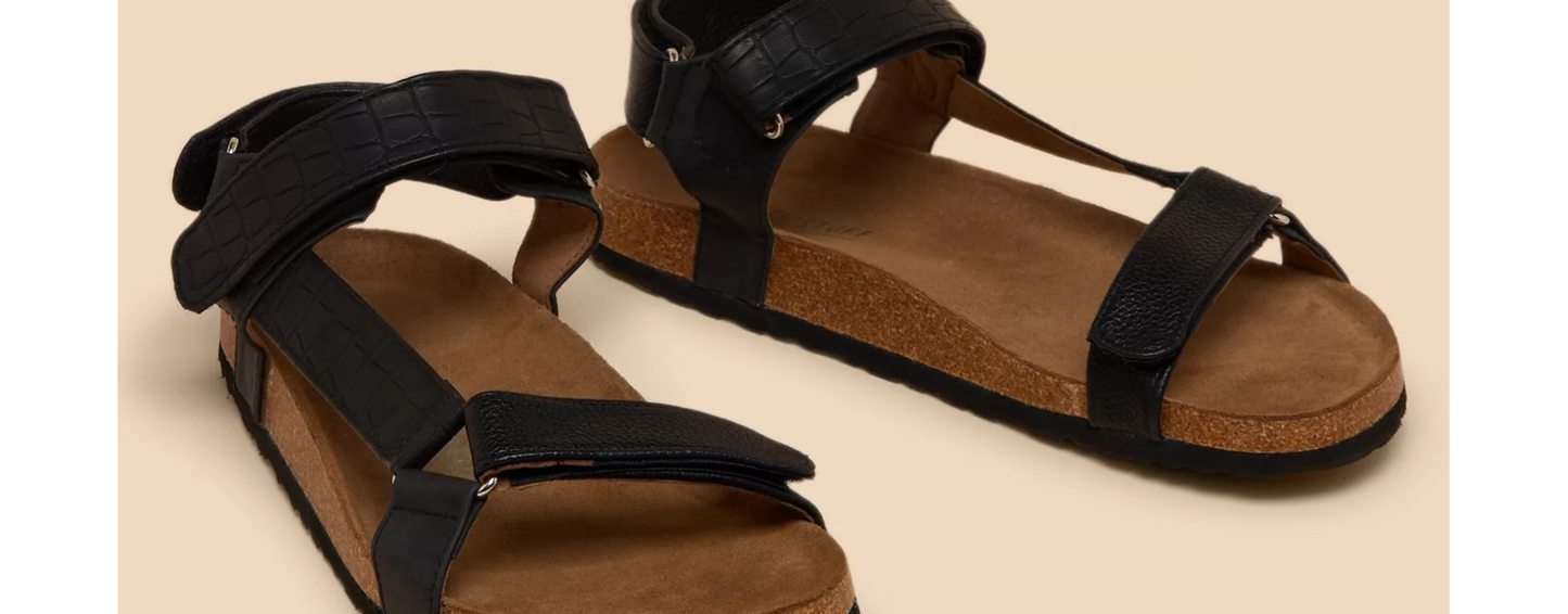 White Stuff Trek Footbed Sandal in Black