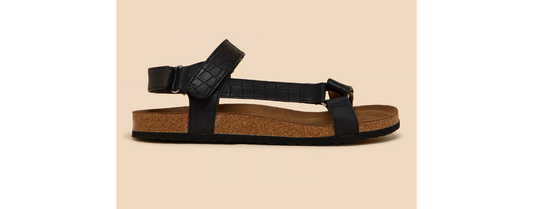 White Stuff Trek Footbed Sandal in Black